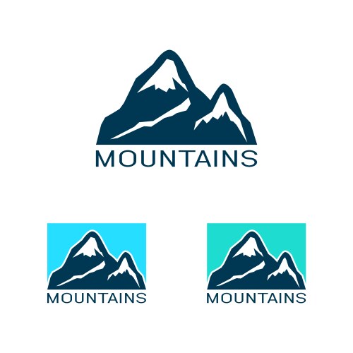 Logo mountain in flat style icon silhouette vector image