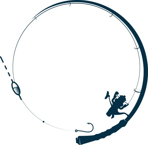 Fishing Rod Silhouette Vector Image