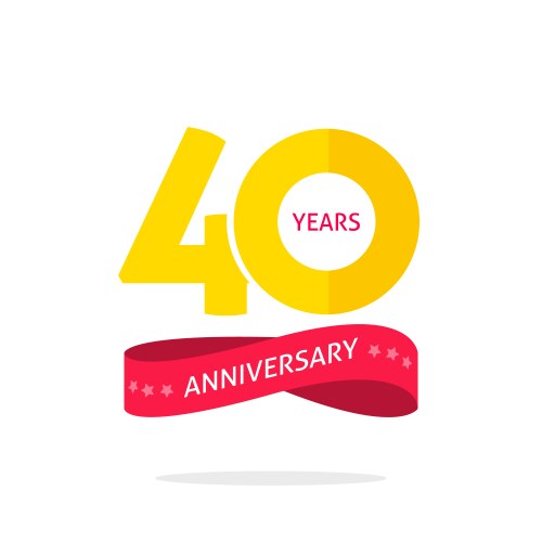 40th Anniversary Celebration Logo Vector Image