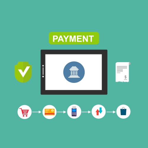 concept online and mobile payments for web page vector image