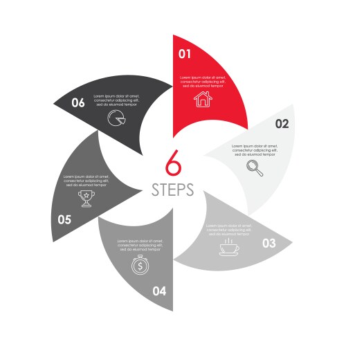 Circle chart infographic template Royalty Free Vector Image