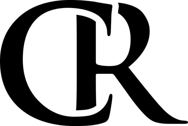 initial cr alphabet logo design template vector