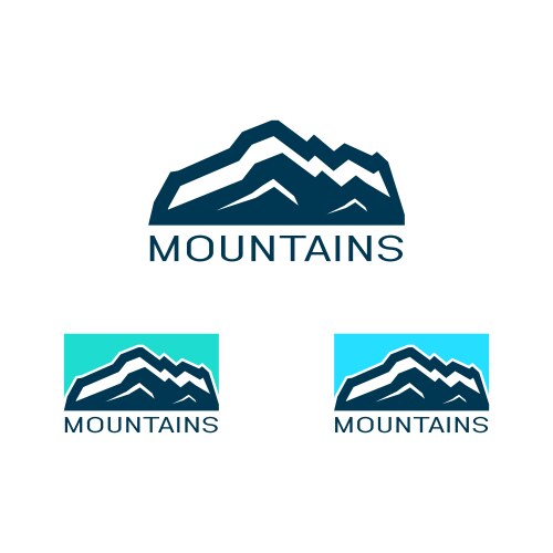 Logo mountain in flat style icon silhouette vector image