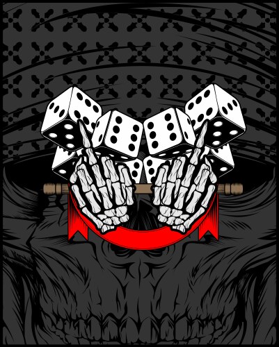 Middle finger you symbol with dice Vector Image