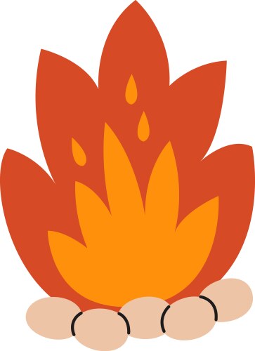 Bonfire drawing icon Vector Image