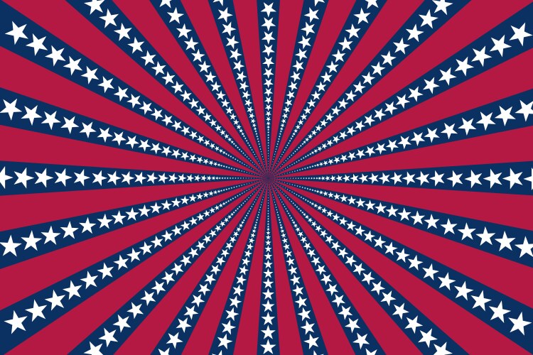Stars and Stripes Sunburst Vector Image