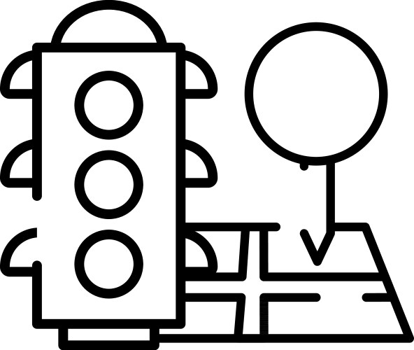 Paper map guide with semaphore vector image