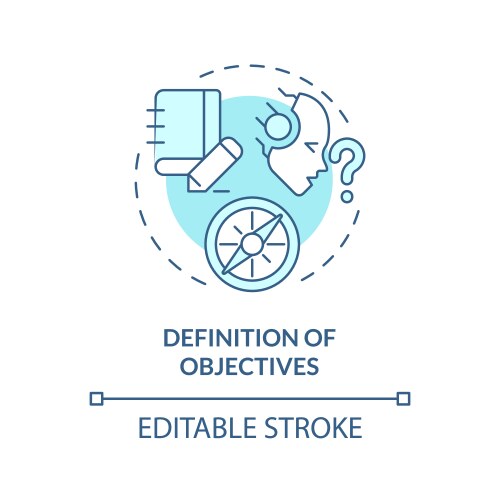 definition of objectives soft blue concept icon vector