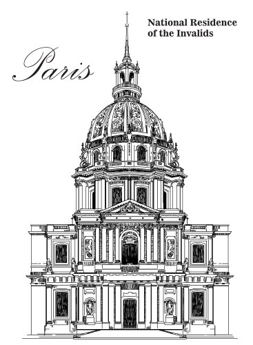 Invalides Church - Hand Drawing Vector Image