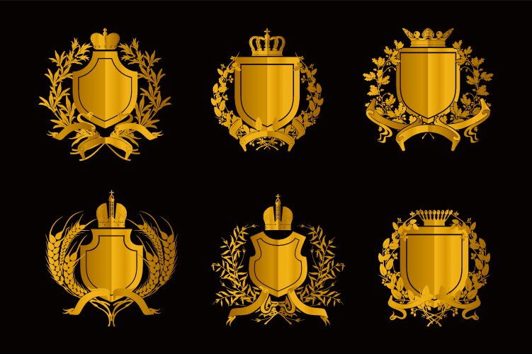 Royal crests set Royalty Free Vector Image - VectorStock
