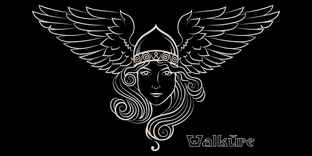 viking design valkyrie in a winged helmet image vector