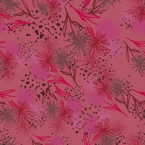 Abstract dandelion shapes seamless pattern random vector image