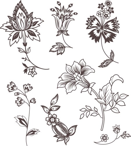 Decorative floral elements Royalty Free Vector Image