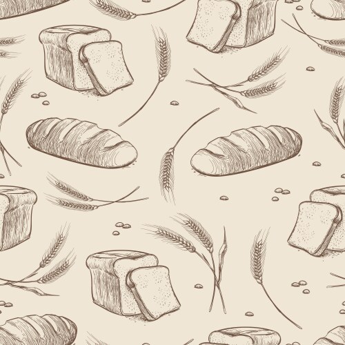 Bakery retro background with hand drawn Royalty Free Vector