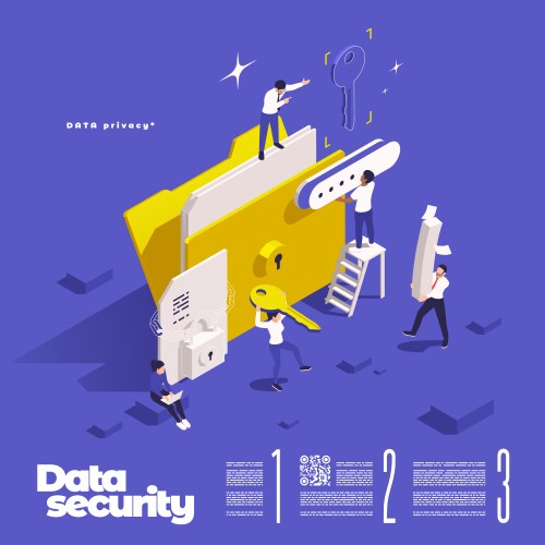 Data security folder composition vector image