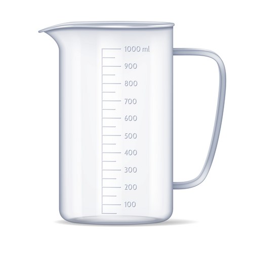 Measuring Cups with Water - 1 Liter – Royalty-Free Vector | VectorStock