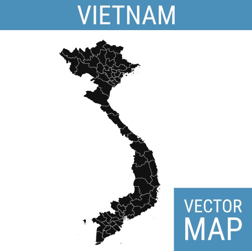 Vietnam Map - Black and White Vector Image
