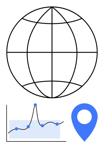 Global data insights with graph globe and geo vector image