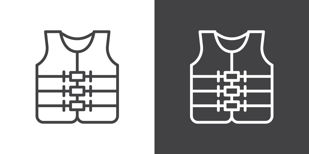 Reflective police vest icon black line art logo Vector Image