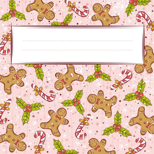 Grunge pink background with christmas elements Vector Image
