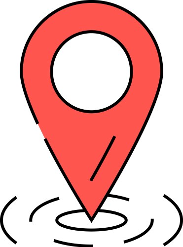 Pointer red map location icon color vector image