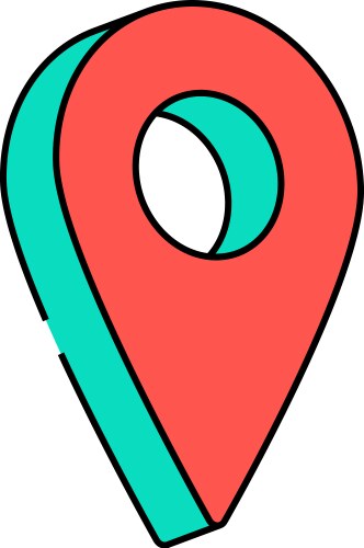 Red pointer map location icon color vector image