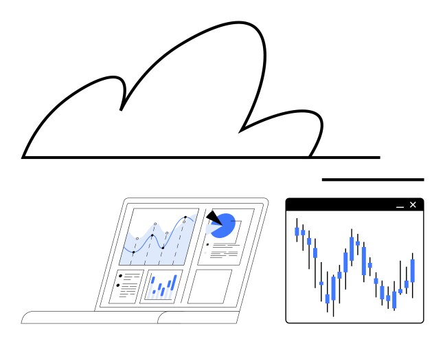 Cloud computing enables real-time data analysis vector image