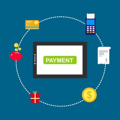 concept online and mobile payments for web page vector image