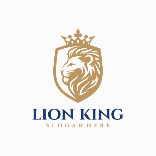 Imperial lion head luxury logo design template Vector Image
