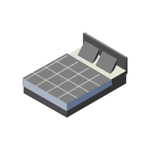 isometric bed concept design vector