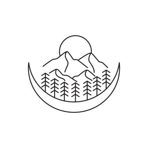 mount logo design icon vector