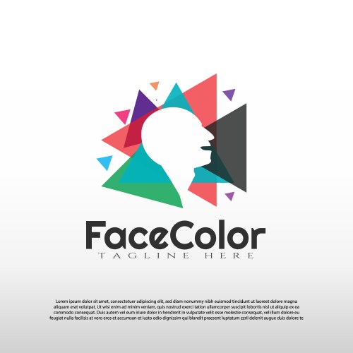 Technology logo with human face colorful concept vector image