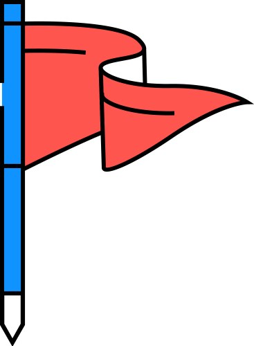 Flag pointer map location icon color vector image