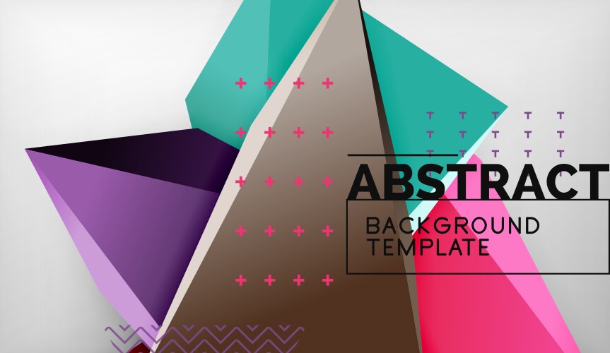 3d geometric triangular shapes abstract background vector image