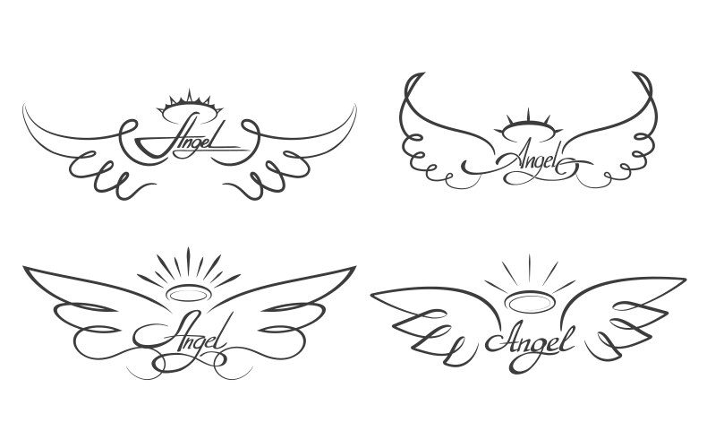 Angel Wings Sketch Vector Image