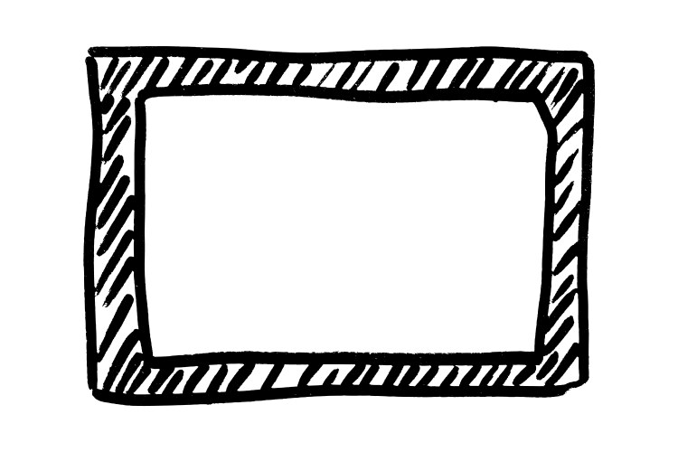 Frame hand drawn in black vector image