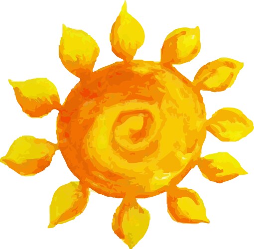 watercolor sun vector