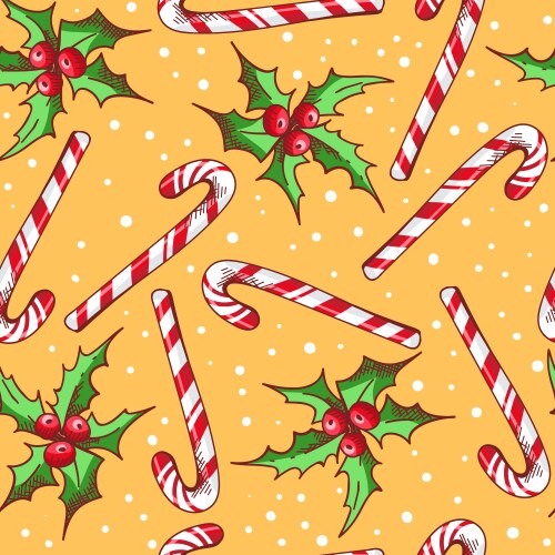 Christmas seamless pattern with candy Vector Image