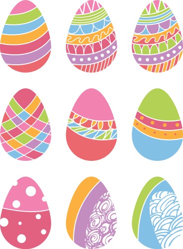 Set of easter eggs Vector Image