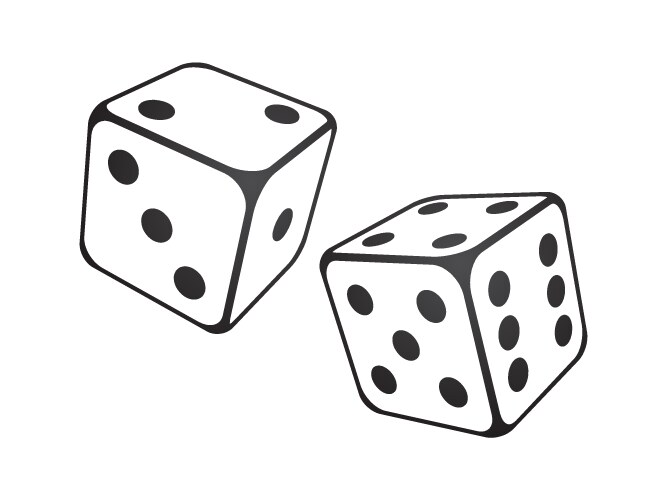 white dice vector image