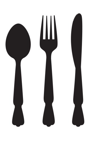 Knife fork and spoon Royalty Free Vector Image