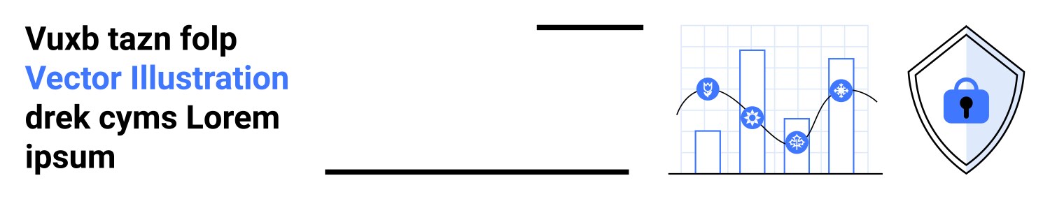 Data graph with secure shield representing vektorbild
