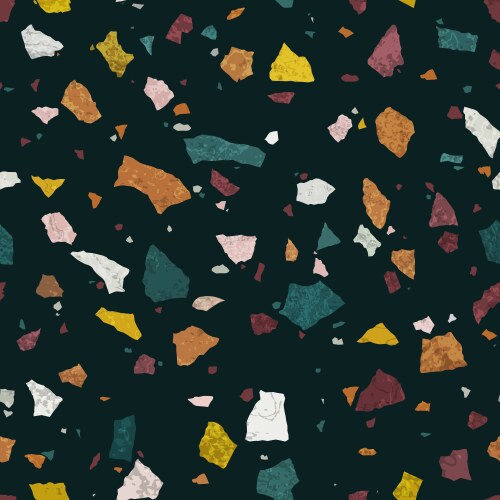 Terrazzo seamless pattern texture in dark Vector Image