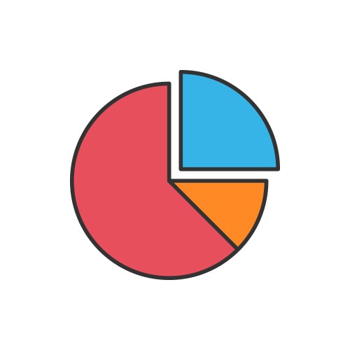 Pie chart flat icon Royalty Free Vector Image - VectorStock