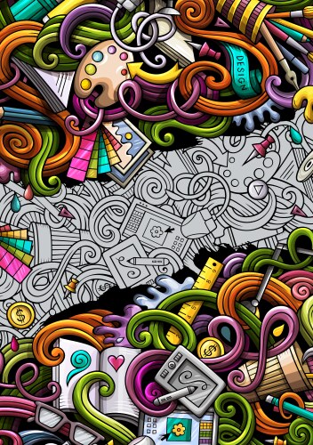 Cartoon Doodle Banner - Creative Toolkit Vector Image