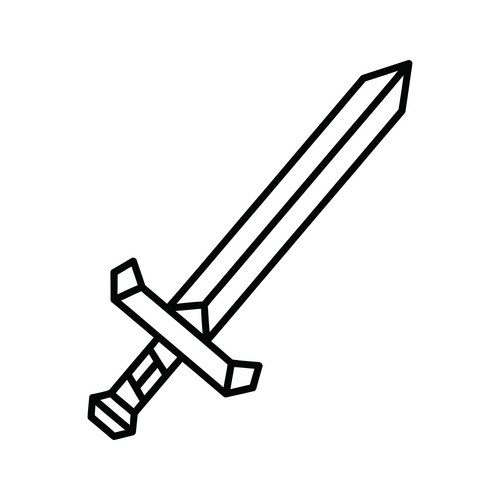 Single Line Sword Drawing Vector Image