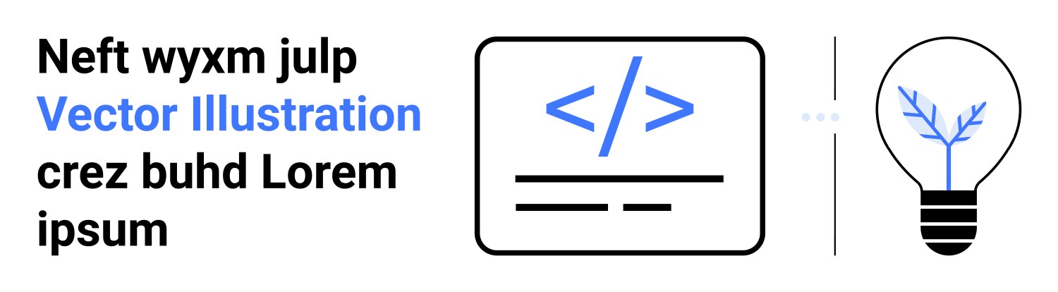 Code snippet and light bulb with branching line vector image