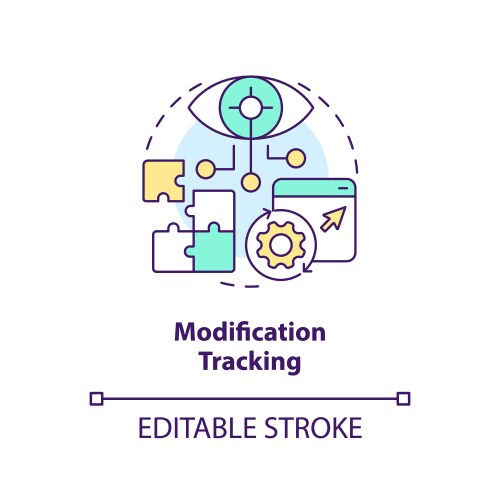 Modification tracking turquoise concept icon – Royalty-Free Vector ...