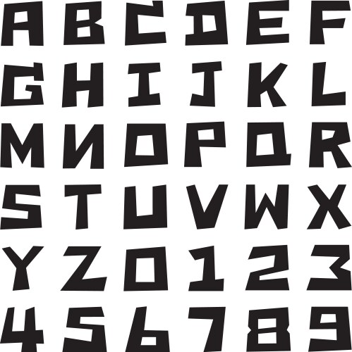 square uppercase font vector image