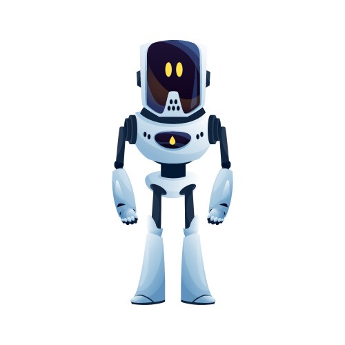 Android robot in isolated cyborg bot machine icon vector image